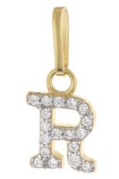 Trendor Schmuck Buchstaben-AnhäNger R 925 Silber Vergoldet 21284-R