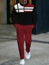 Men's Outfit 2 Piece Set Shirt Pants Suit PLUS SIZE BIG 4XL