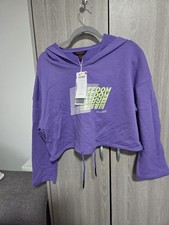 Image of Urban Revivo size uk 10 oversized cropped Sweatshirt with hoodie