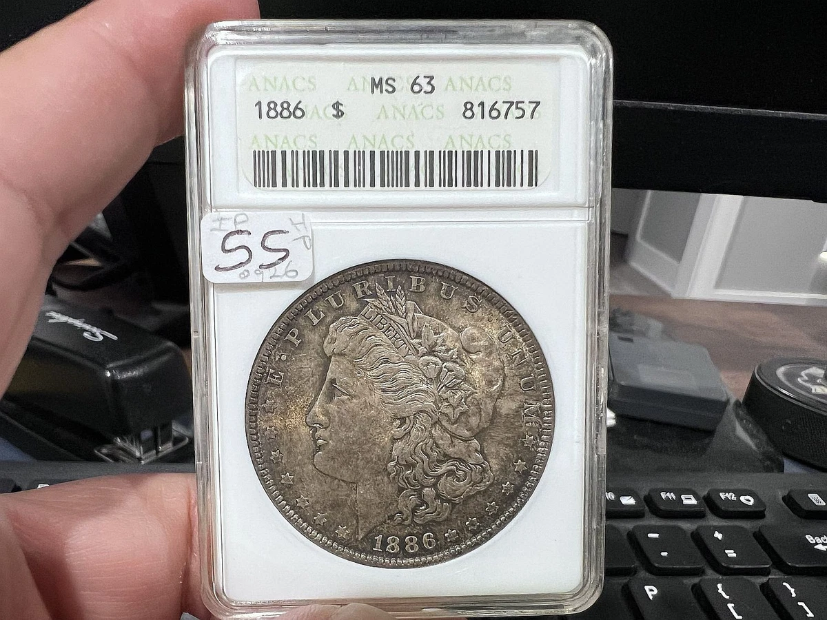 25+ MS 63 Graded 1886 Year Morgan US Dollars (1878-1921) for sale