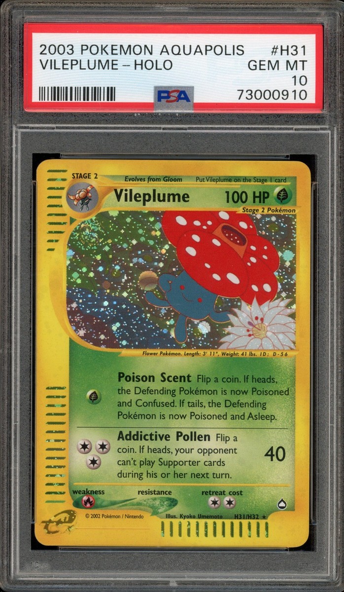 Pokemon Vileplume Aquapolis Holo Rare #H31 PSA 10 Gem Mint | eBay