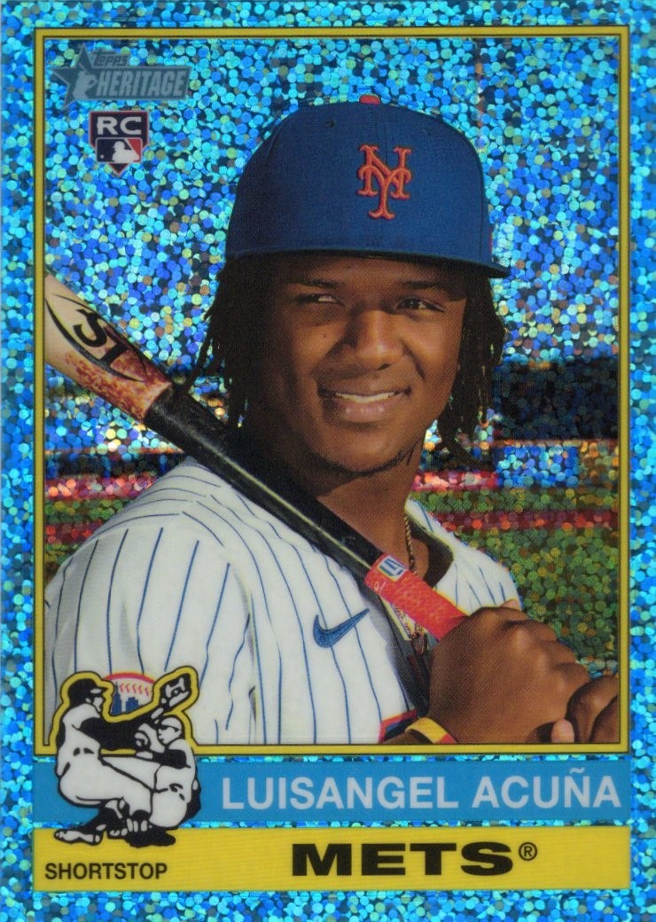 2025 Topps Heritage - Luisangel Acuna #274 Chrome Light Blue Sparkle (RC)