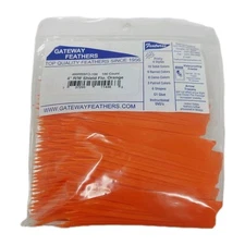 100 Pack Gateway Feathers 4" Right Wing: Shield Fluorescent Flo Orange 400RSSFO