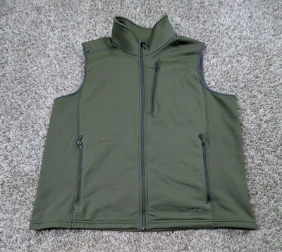 LL Bean ProStretch Fleece Vest Men's 2XL XXL Green Full Zip Performance Pockets