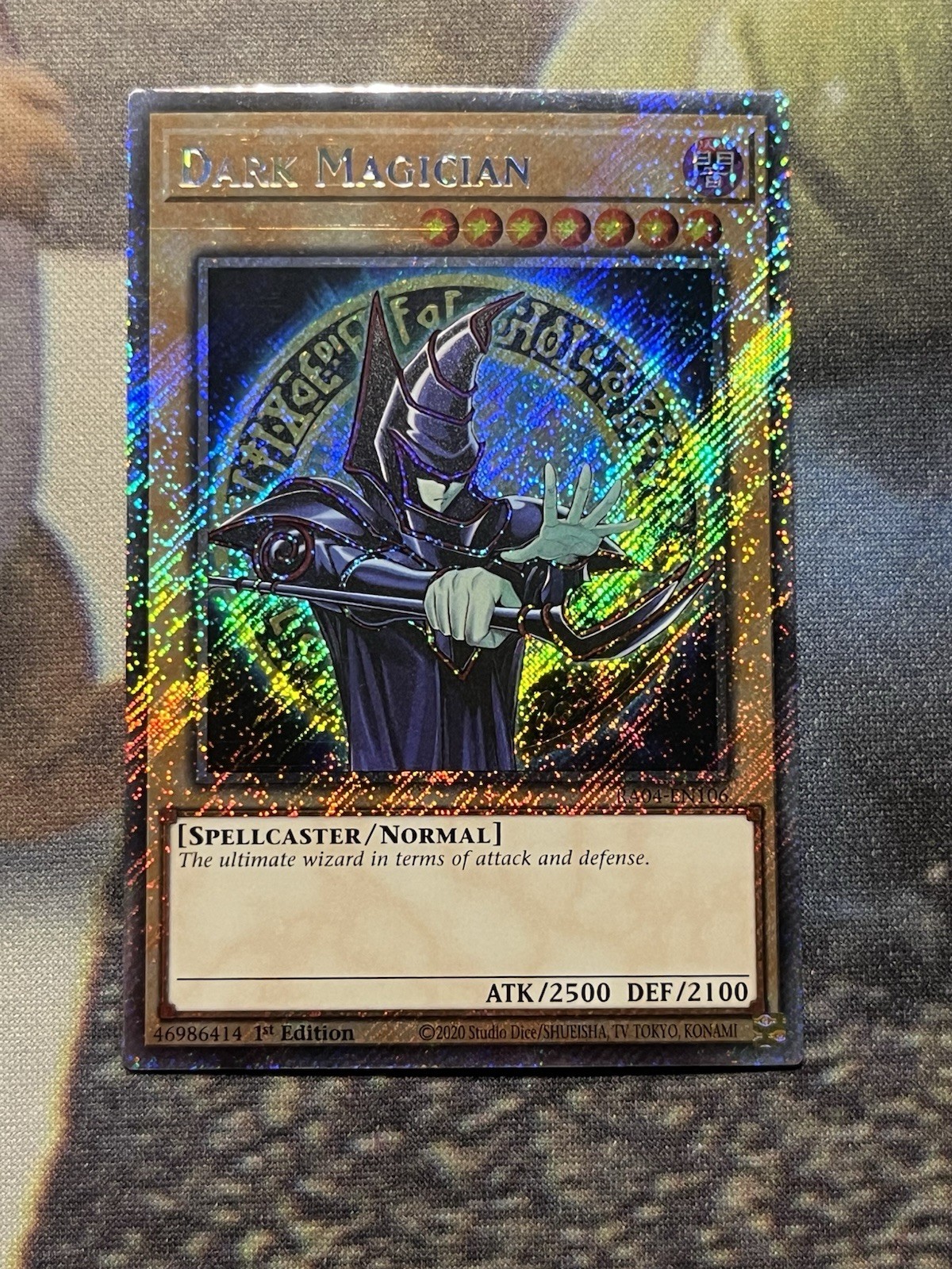 Dark Magician 9th Art Platinum Secret Rare RA04-EN106 Quarter Century Stampede 1st Ed