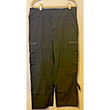 Women  s Black Cargo Pants XL Multi Pocket Zip Utility Streetwear Baggy Festival
