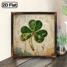 2D St. Patrick's Day Rustic Wooden Shamrock Sign Farmhouse Vintage Irish Decor