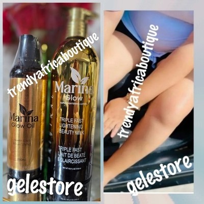 2pcs. Marina GLOW SUPER LIGHTENING BODY LOTION & Glowing Oil. 
