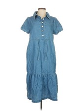 blue midi shirt dress  xs