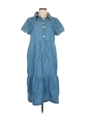 blue midi shirt dress  xs