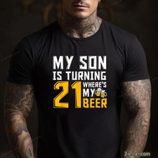 21st Birthday Family Gift T-Shirt for 21 Year Old Son Daughter Dad or Mom Tee
