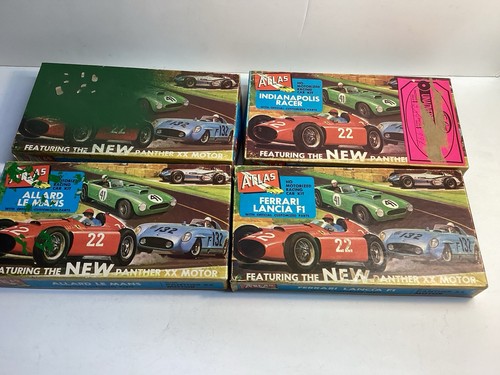 ATLAS HO SLOT  (2)ALLARD LE MANS, (1)FERRARI LANCIA, (1) INDY RACER EMPTY BOXES