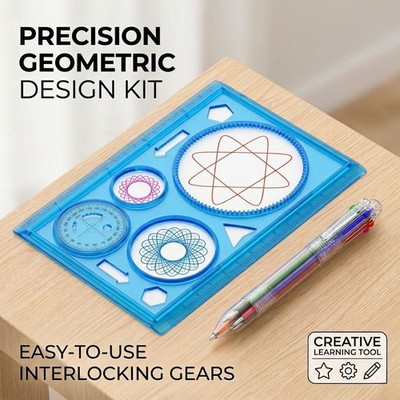 Geometry Drawing Stencil Ruler Set Educational Kids Art Craft Template Tools