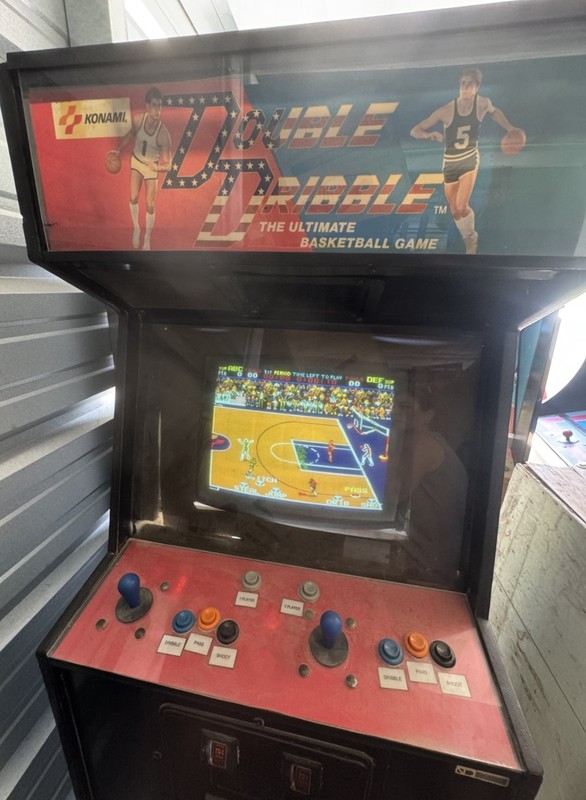Semi Working Double Dribble upright arcade video game-No sound. Extra boards inc
