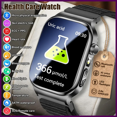 #ad #ad 2026 Health Smart Watch ECG PPG Blood Pressure Uric Acid BT Call Men Women $83.69
