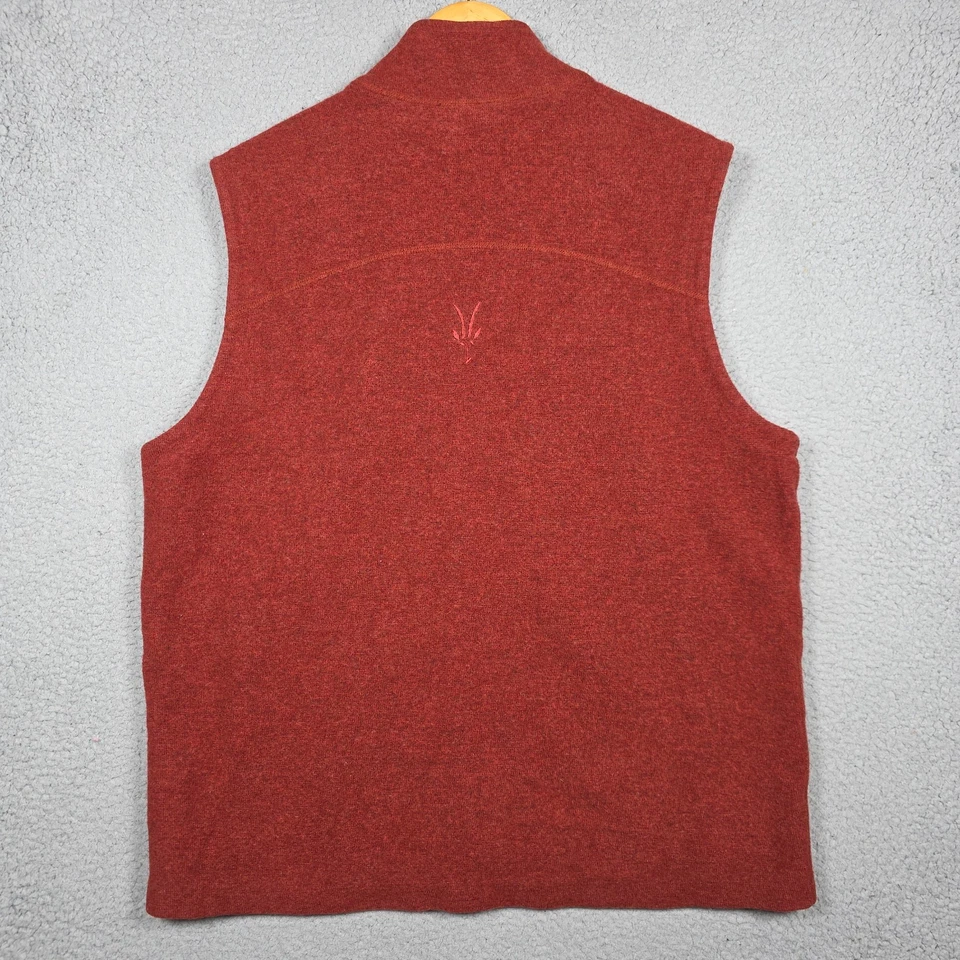 Ibex Men Sweater Vest Size XL Malibu Red Scout Jura Regular Fit Merino Full Zip - Image 4 of 4