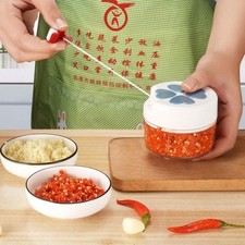 Manual Pull Garlic Chopper Food Processor Vegetable Onion Cutter Kitchen Mincer