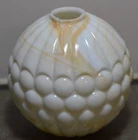 RIBBED GRAPE Lightning Rod Ball AMBER MARBLED MILK GLASS ANTIQUE Vintage