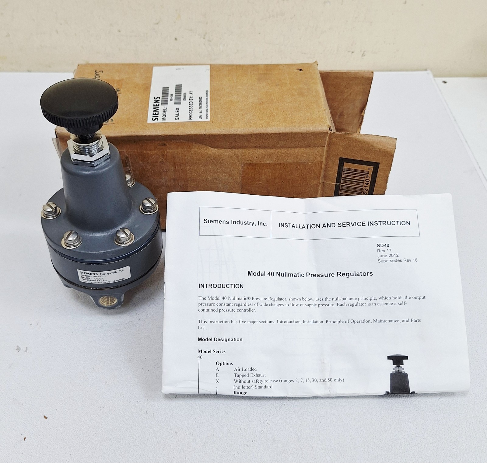 Siemens 40-450 Nullmatic Pressure Regulator