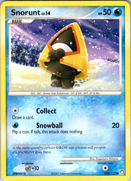 Snorunt 100/123 Common Mysterious Treasures Pokemon Moderately Played