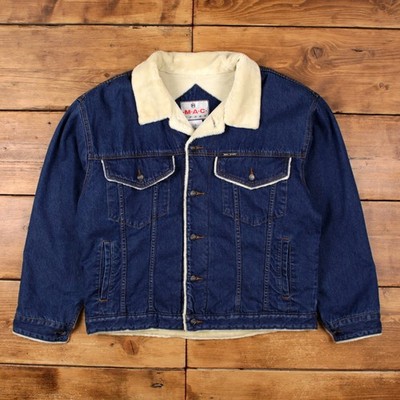 Vintage MAC Sport Trucker Jacke L gefüttert blau