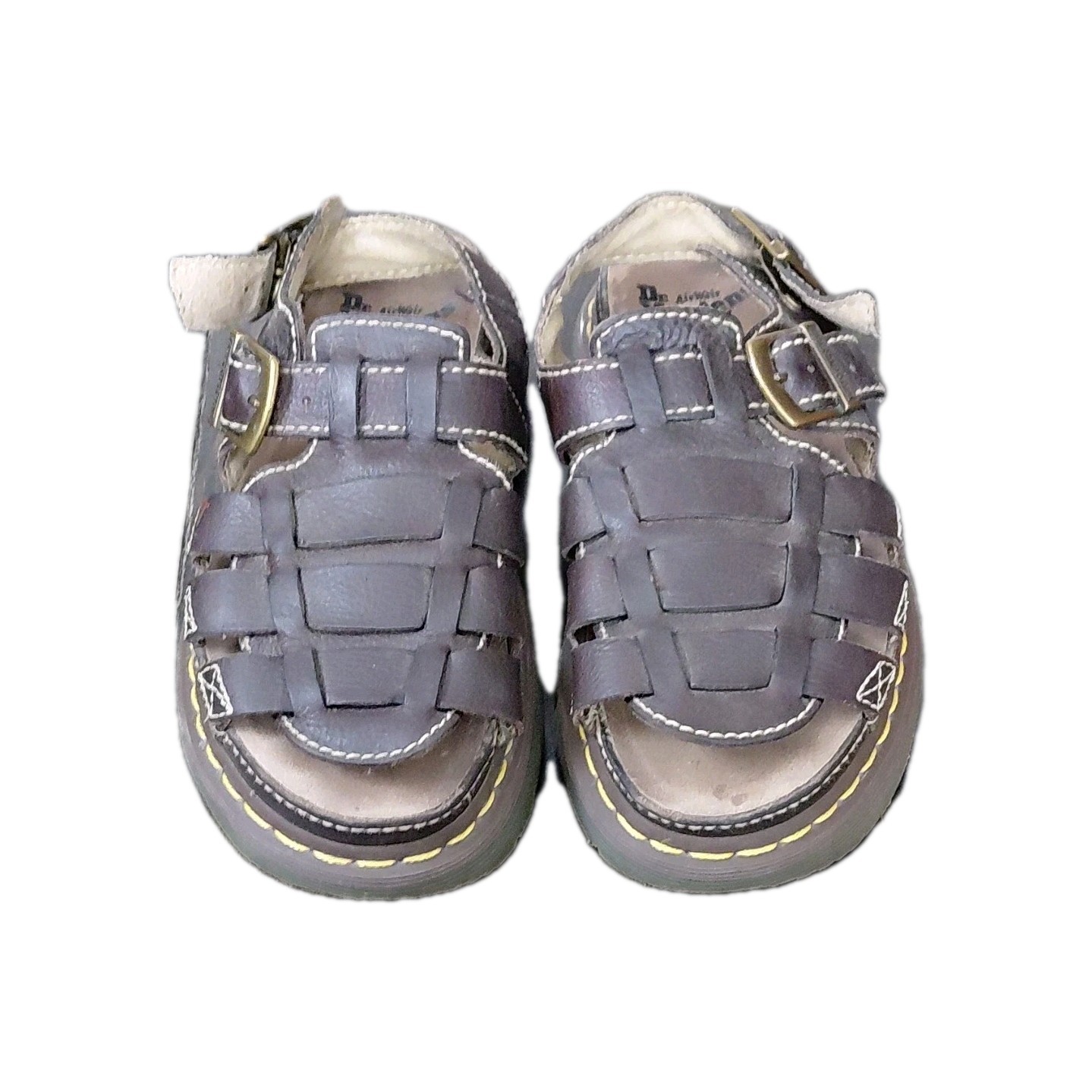 Dr. Martens Doc Brown Leather Fisherman Buckle Sandals Chunky Mens US 10 Vintage