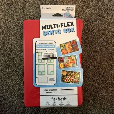 Fit and Fresh Multi-Flex Bento Lunch Box with 2 Ice Packs Meal Prep storage