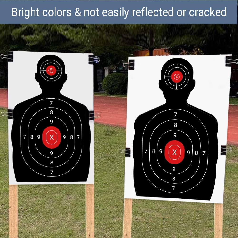 Target Paper Large 100 Pack Paper Shooting Targets for Range Bulk Silhouette Shooting ...