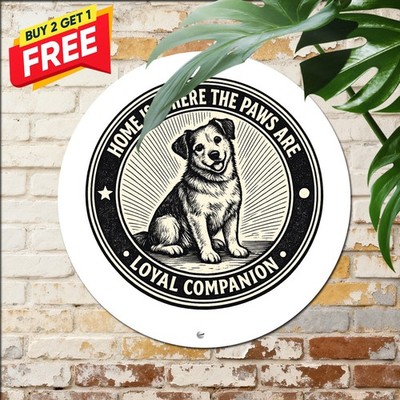 Retro Style Pattern Design Circular Decorated Plaque Custom Metal Tin Sign