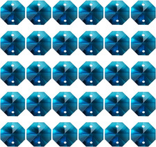 K9 Crystal Octagon Beads 2 Holes Pendants, 60 Pack 14mm Chandelier Prisms Parts