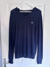 Fred Perry - Navy - V Neck Jumper - Medium