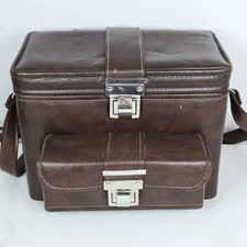 Vintage Dark Brown Faux Leather Camera Hard C...