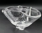Steuben Art Glass Crystal Clover Trefoil Bowl 6x3.75" Signed