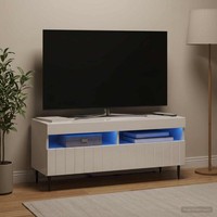 Led-Tv-Schrank Zwolle 100 X 35 X 43 Cm Hochglanz Weiß