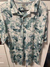 PUMA Button Up Floral Short Sleeve Size XL