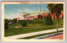 Postcard The Handley High School Winchester Virginia Linen