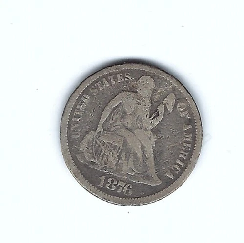 FINE DETAILS 1876 SEATED LIBERTY DIME