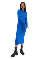 George Textured Midi Bodycon Dress size 20 Cobalt Blue High Neck Long Sleeve