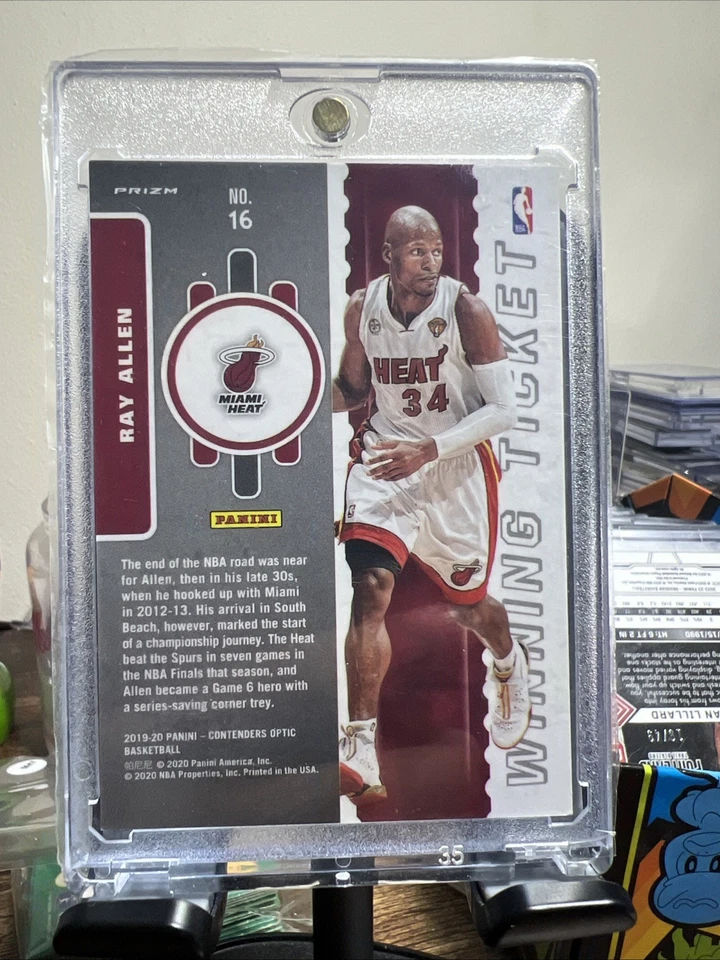 Ray Allen 2019-20 Contenders Optic Winning Ticket Holo Silver Heat 16 - Image 2 of 2