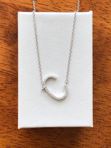 925 Sterling Silver Sideways Cz Initial 