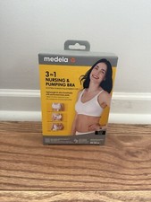 Medela 3in1 Nursing  Pumping Bra Breathable, Electric Pumping Size M BLACK