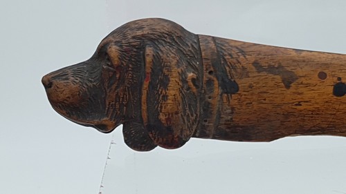 Vintage Hand Carved Wooden Detailed Hound Dog Head Letter Opener - Picture 2 of 12