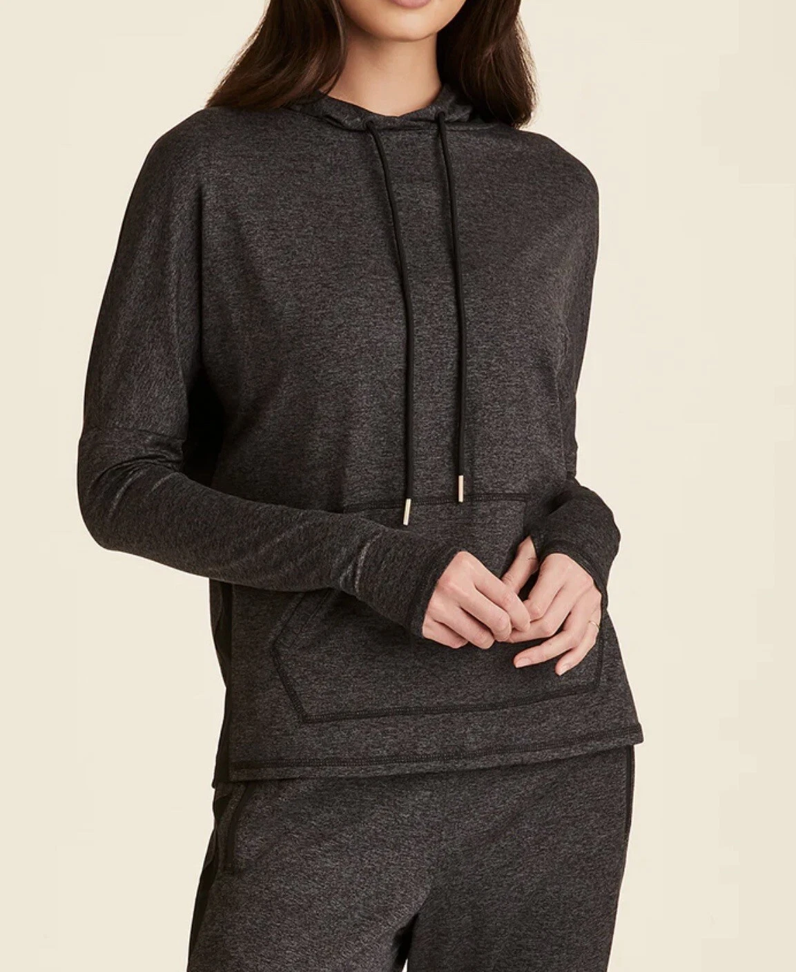 ALALA Cozy Dolman Hoodie Sweatshirt Grey Small Pullover Lounge New $145 Active
