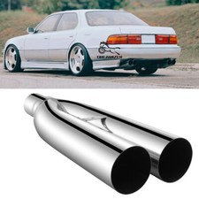 2.5" Inlet Dual 3" Outlet 19" L Stainless Exhaust Tip Twin For Lexus LS430 LS400