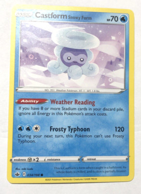 Castform Snowy Form 034/198 Chilling Reign Pokemon Regular Common NEAR MINT NM