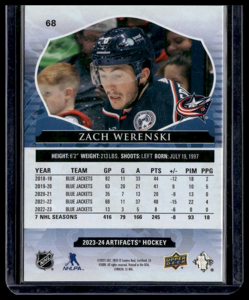 2023-24 Upper Deck Artifacts #68 Zach Werenski Auto - Image 2 of 2