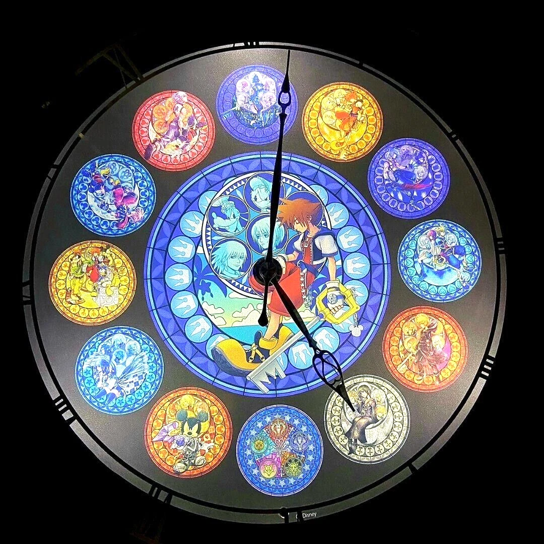 New Disney Kingdom Hearts Lighting Clock Wall Quartz Clock Square Enix