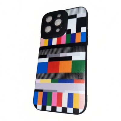 iPhone 14 Pro Max Hülle Retro TV Test Muster Design - Einzigartig & Lebendig!