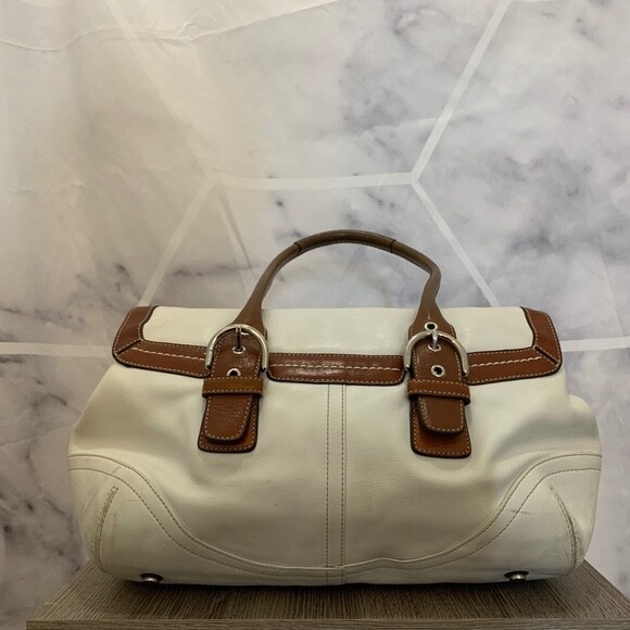 Coach 9636 Hampton Leather Soho Satchel - White - VGUC | eBay