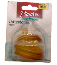 PLAYTEX INFANT Medium Orthodontic NIPPLES DISCONTINUED Nurser System Vintage HTF